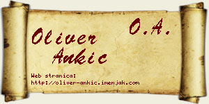 Oliver Ankić vizit kartica